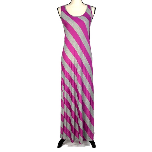 Espresso Dresses & Skirts - Espresso Fuchsia & Gray Striped Maxi Dress
